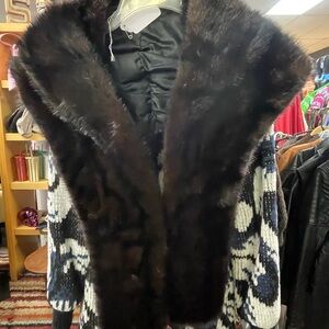 Sold- Elegant Mink Brown/Black Women's Wrap